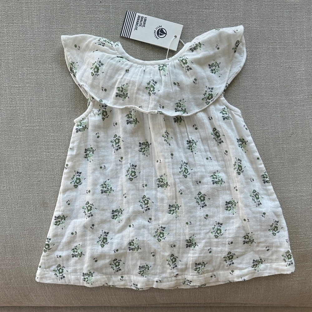 Petit Bateau White Floral Kids Dress